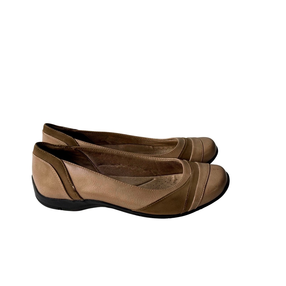 LifeStride Soft System Womens Tan Brown Ballet Flats Size 6M Slip On Shoes